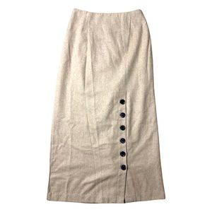 Among Long Wool Skirt bottom detail